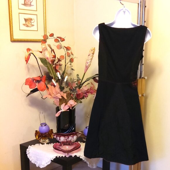 NWT DOLCEZZA Women's Unique Designed Quality Black Summer Dress  Size S 6 - Picture 8 of 9